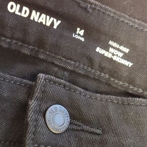 Old Navy Black High-Rise Wow Super-Skinny Jeans 14 LONG
